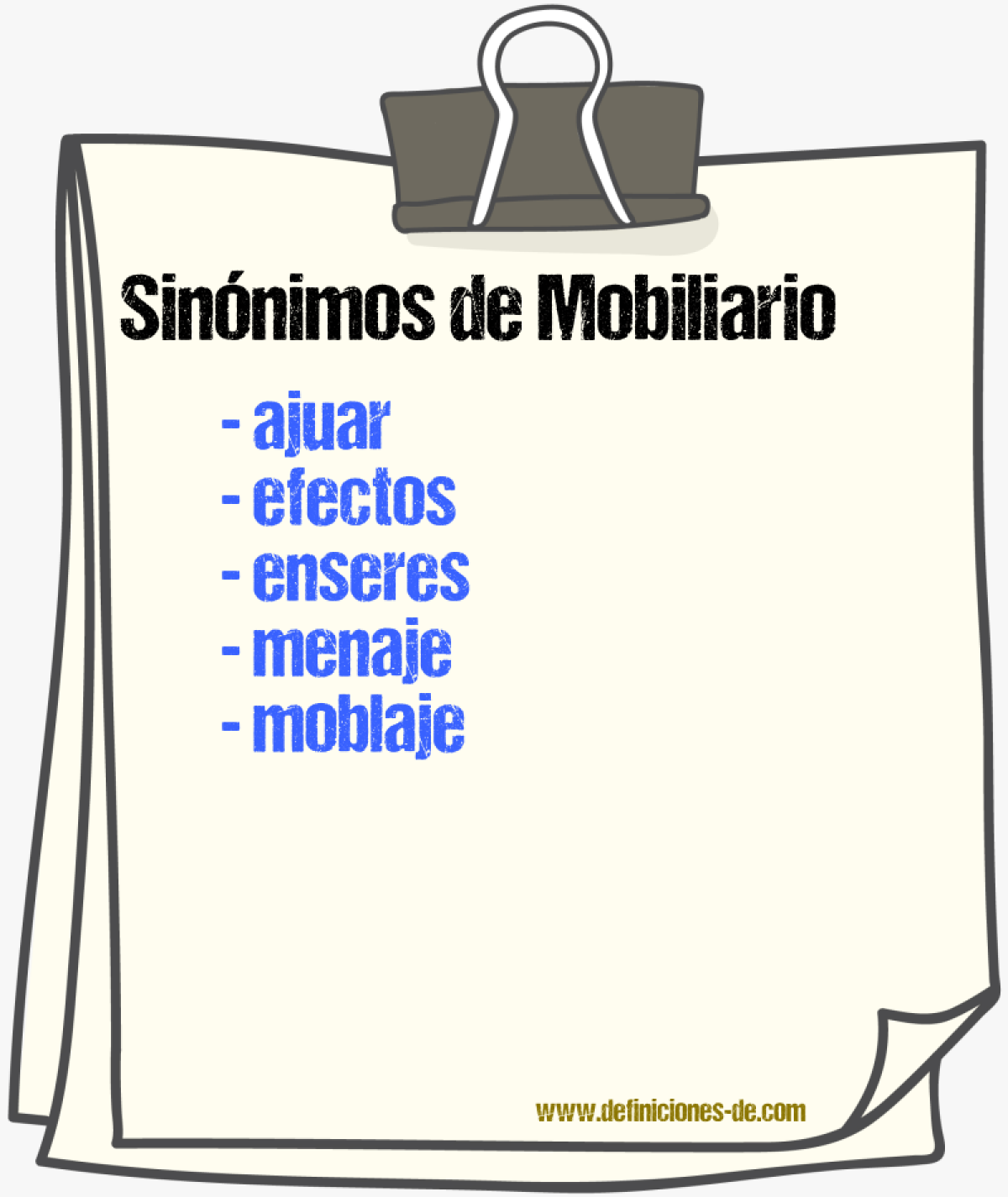 Sinnimos de mobiliario