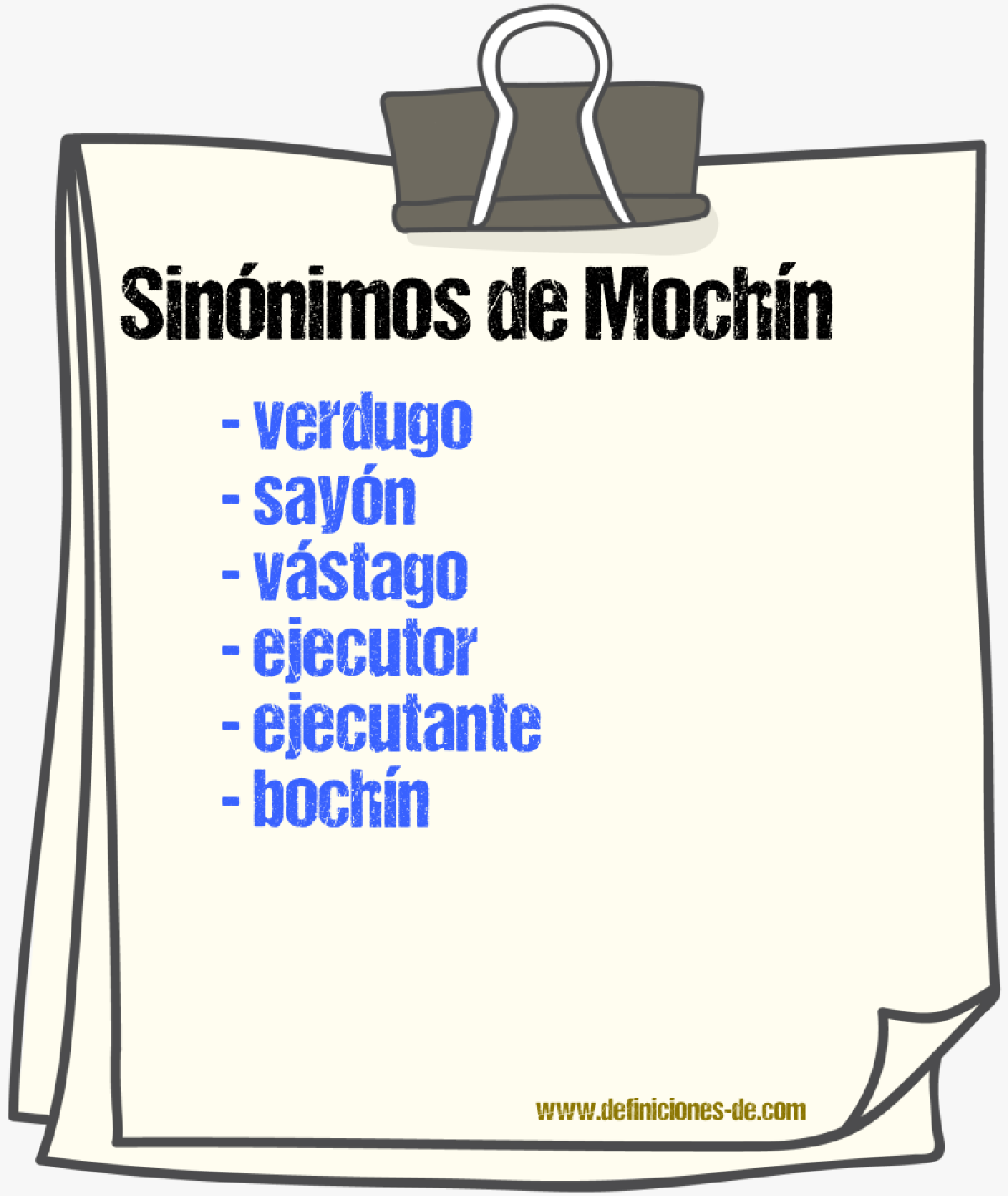 Sinnimos de mochn