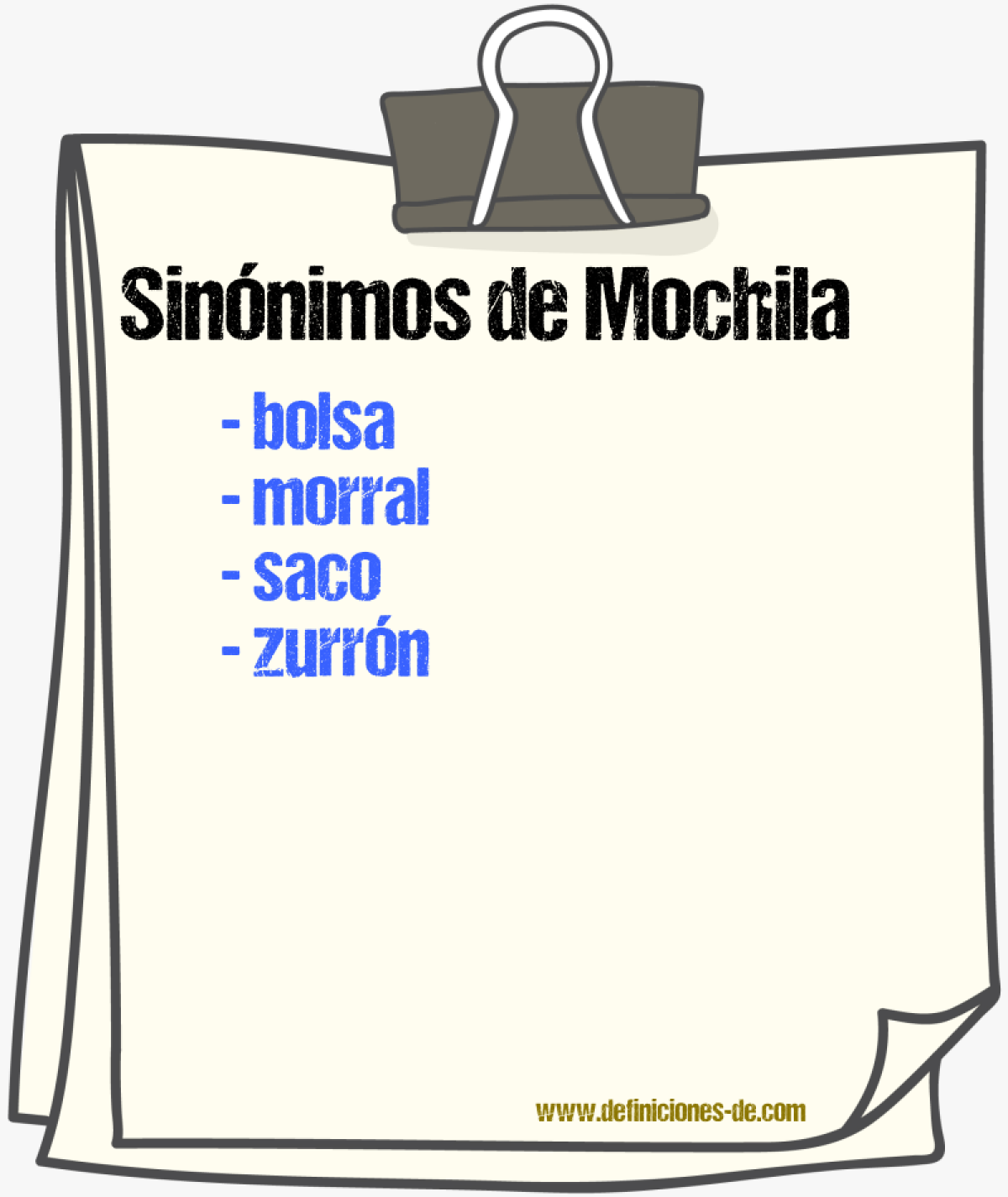 Sinnimos de mochila