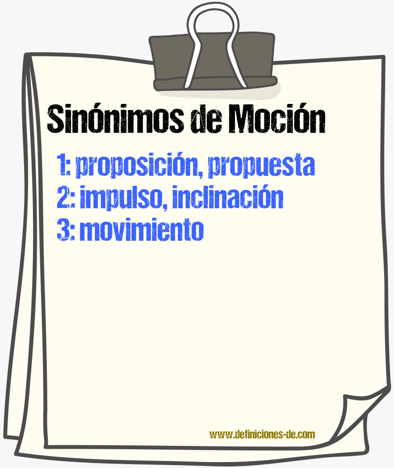 Sinnimos de mocin