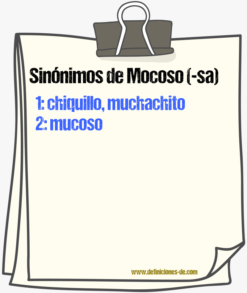 Sinnimos de mocoso