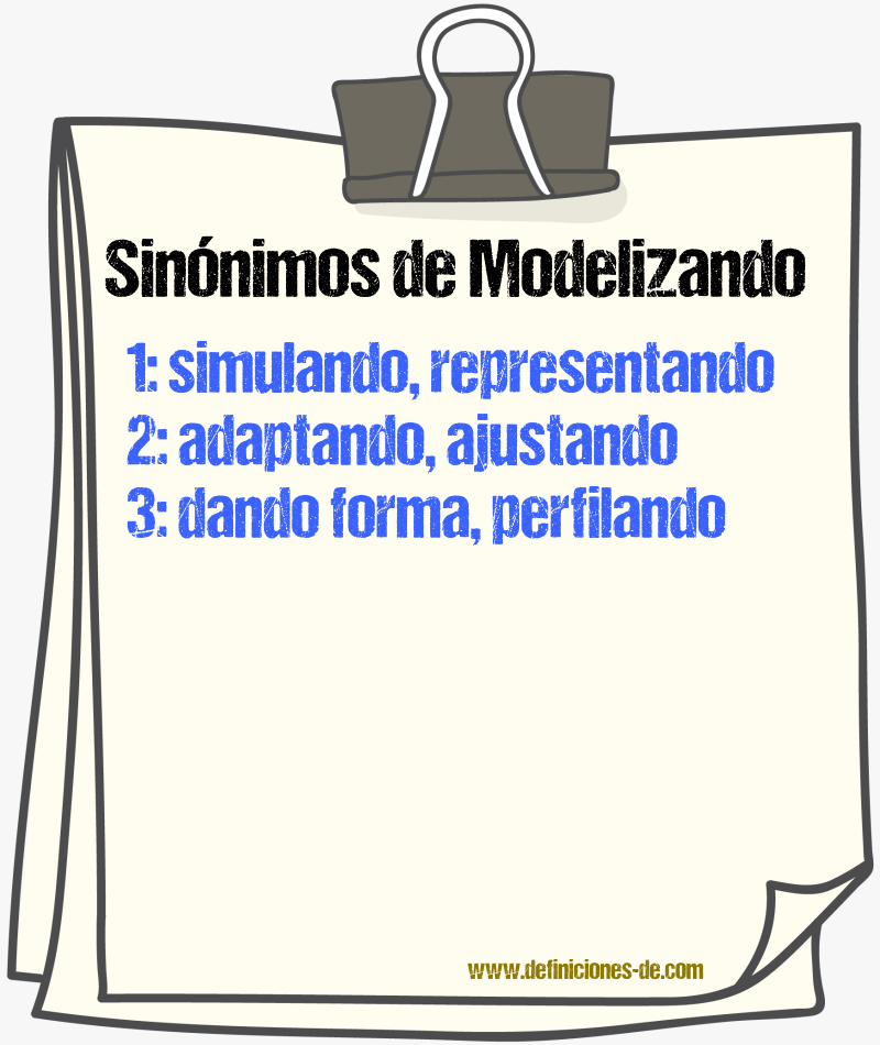 Sinónimos de modelizando