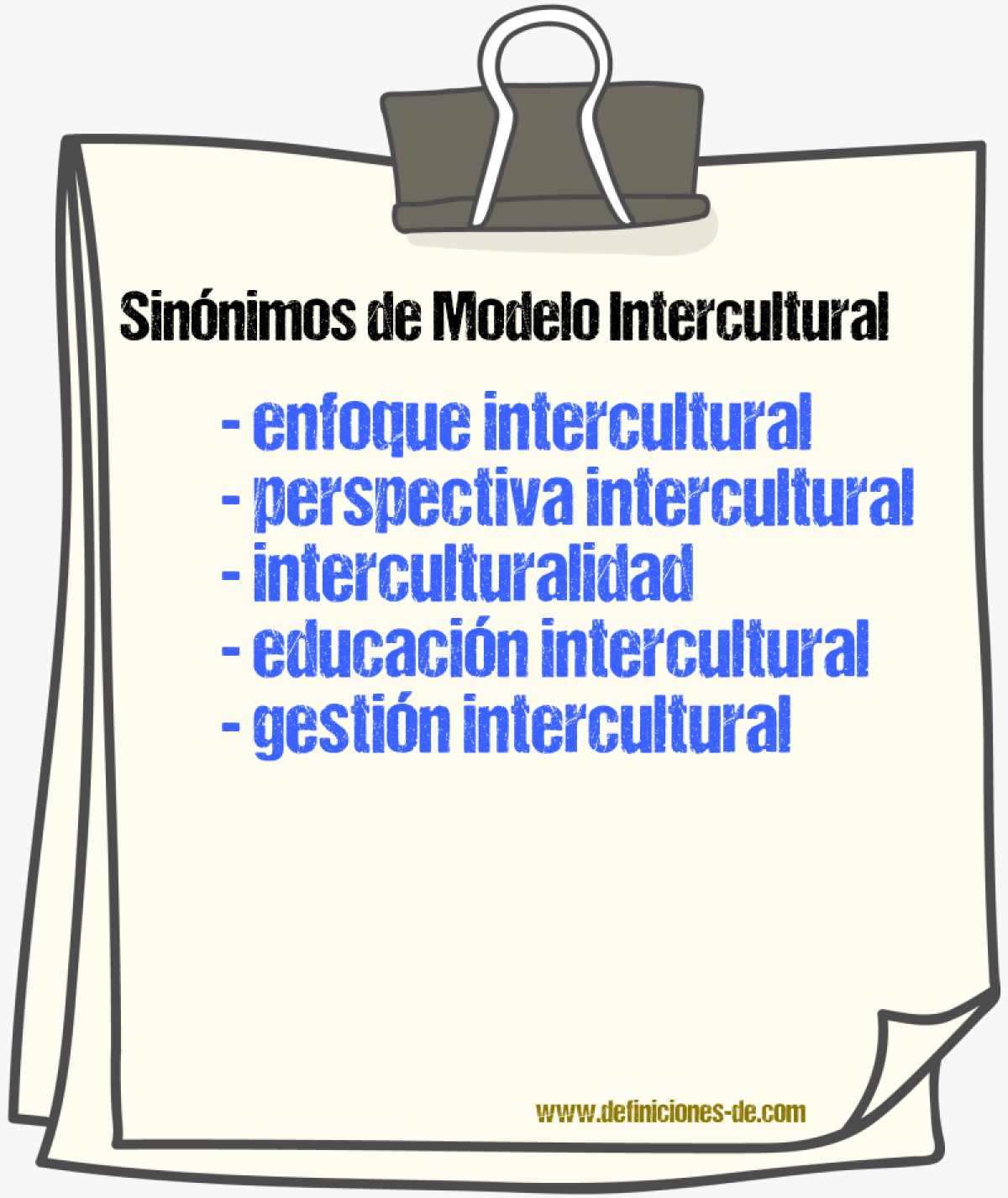 Sinónimos de modelo intercultural