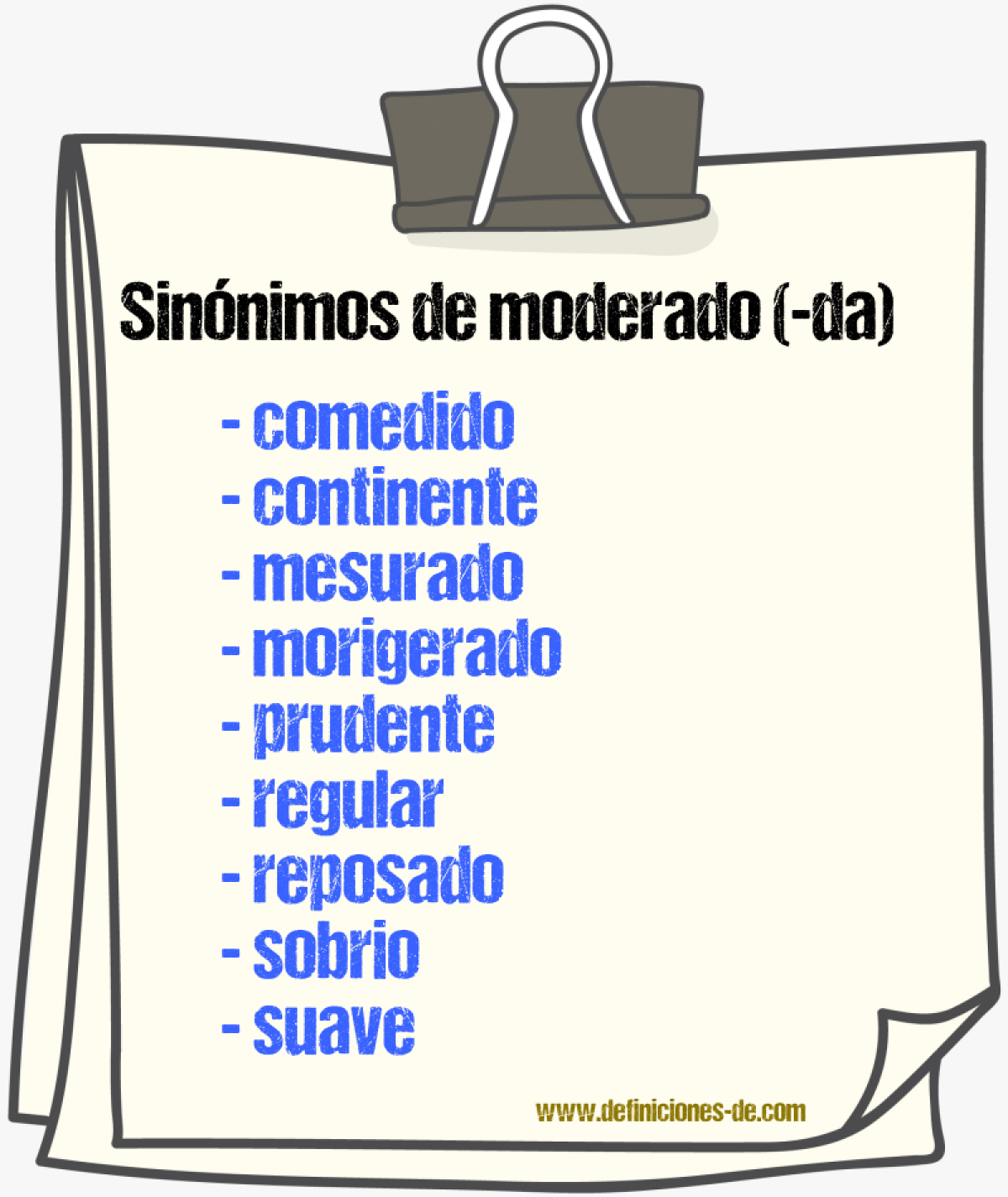 Sinnimos de moderado