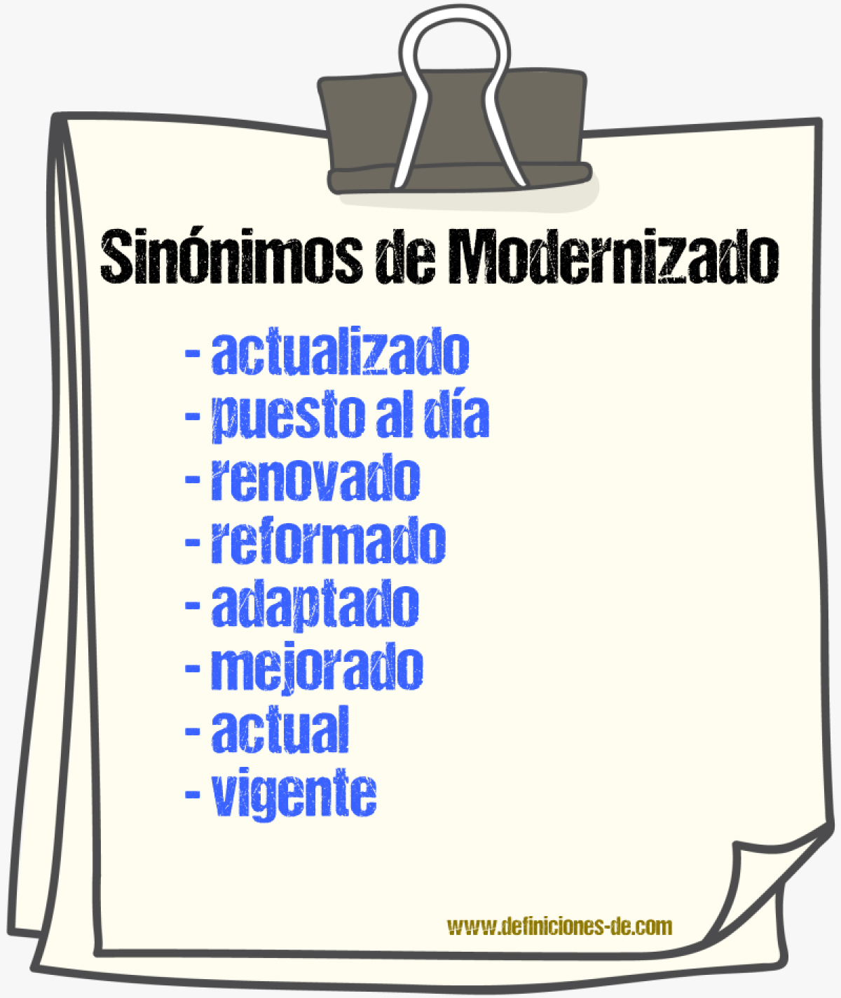 Sinónimos de modernizado