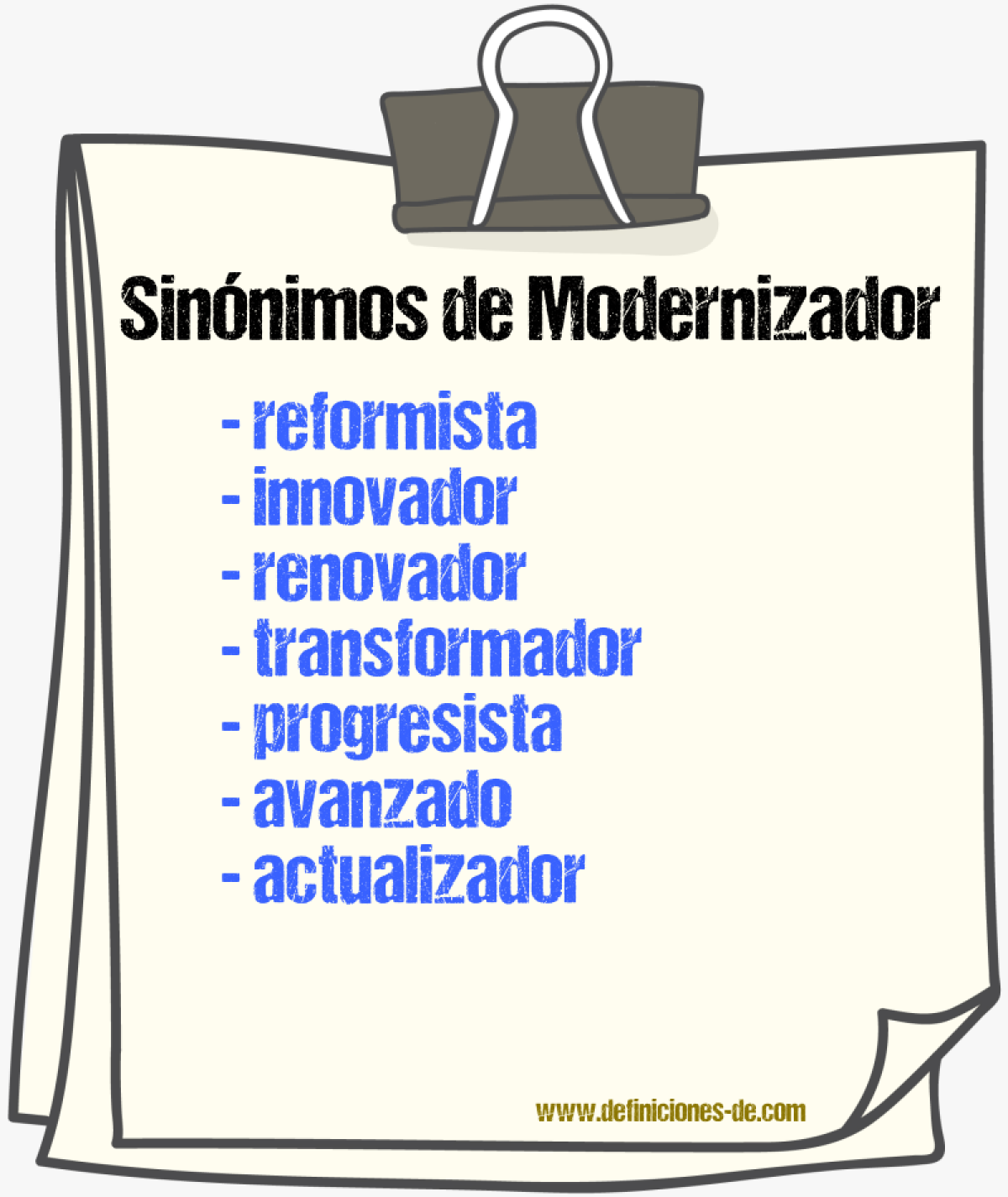 Sinónimos de modernizador