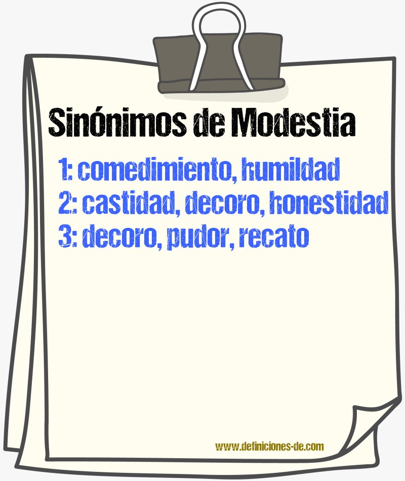 Sinónimos de modestia