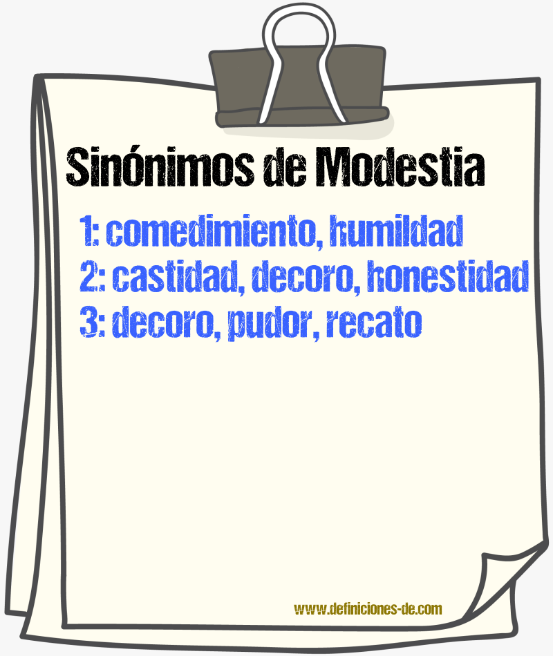 Sinnimos de modestia