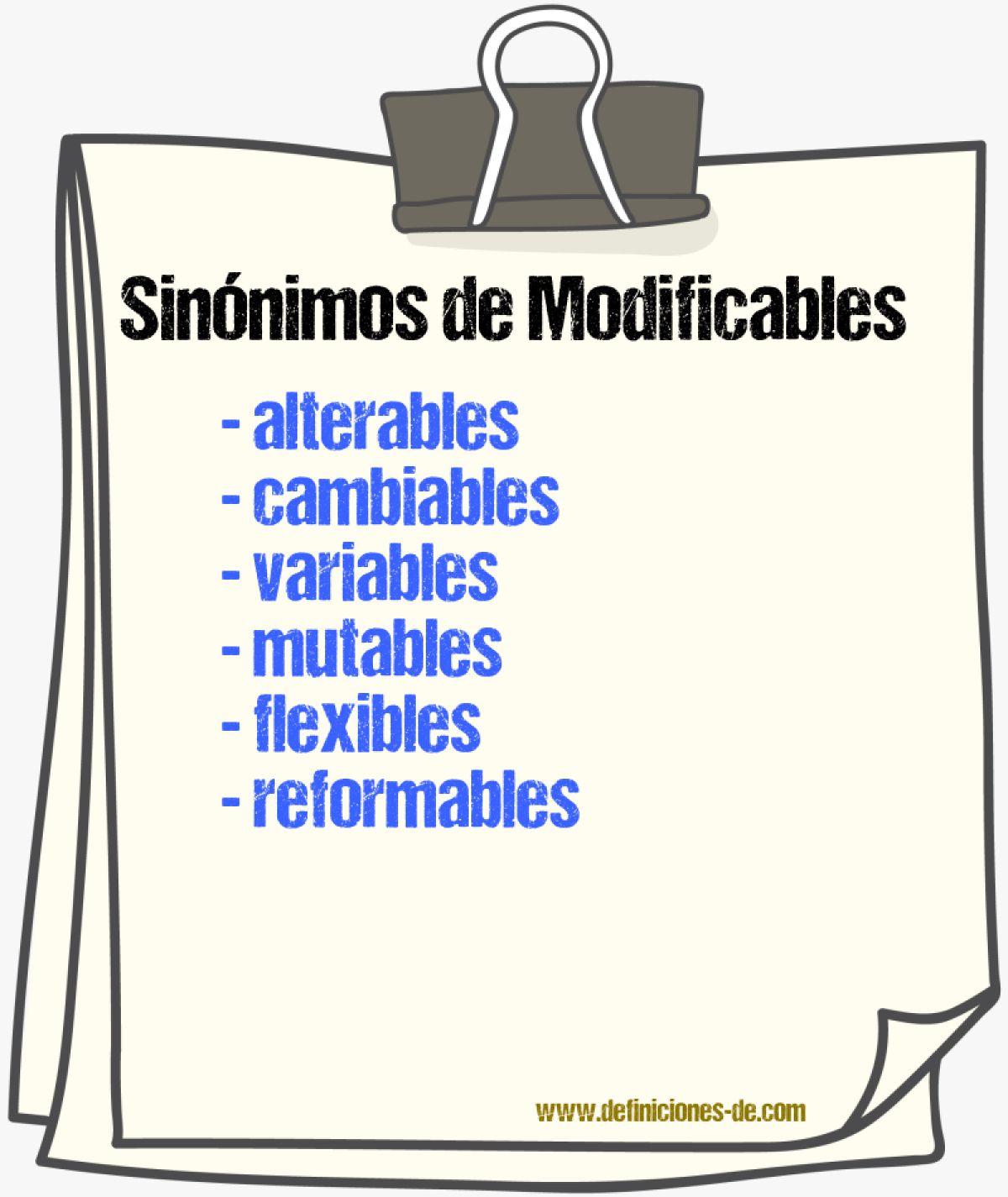 Sinónimos de modificables