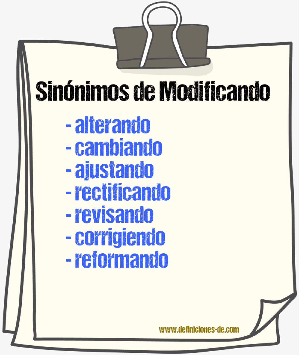 Sinónimos de modificando