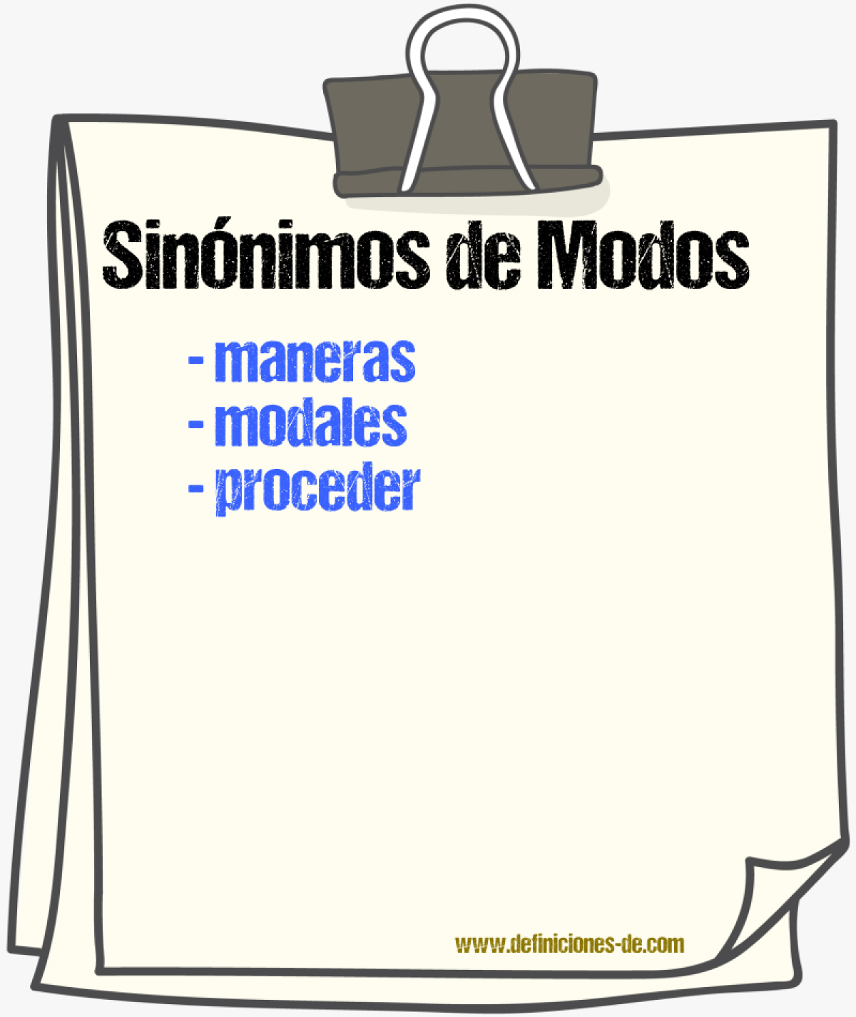 Sinnimos de modos