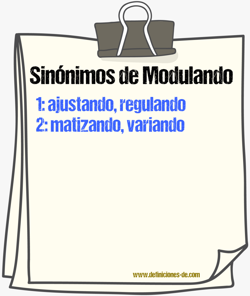Sinónimos de modulando