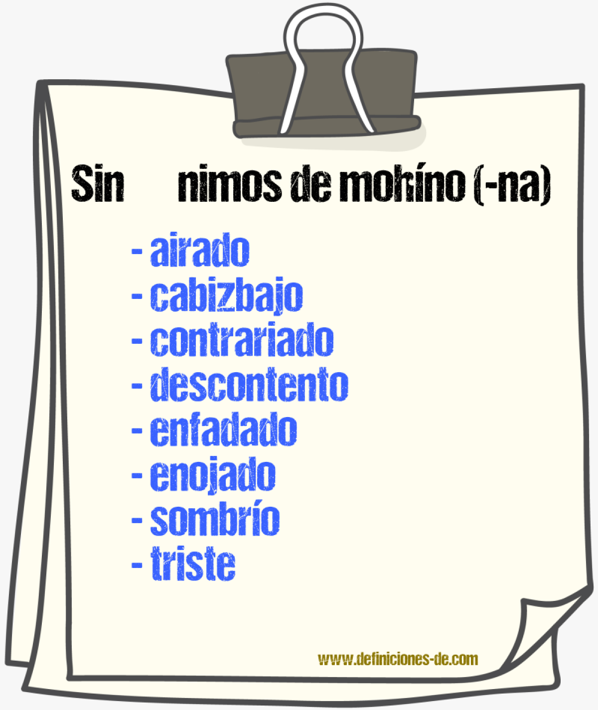 Sinnimos de mohno