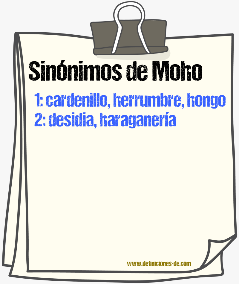 Sinnimos de moho