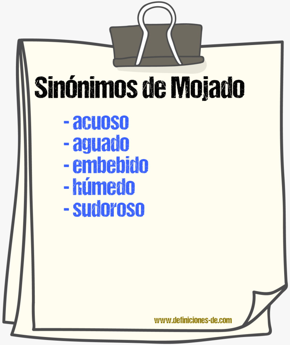 Sinnimos de mojado