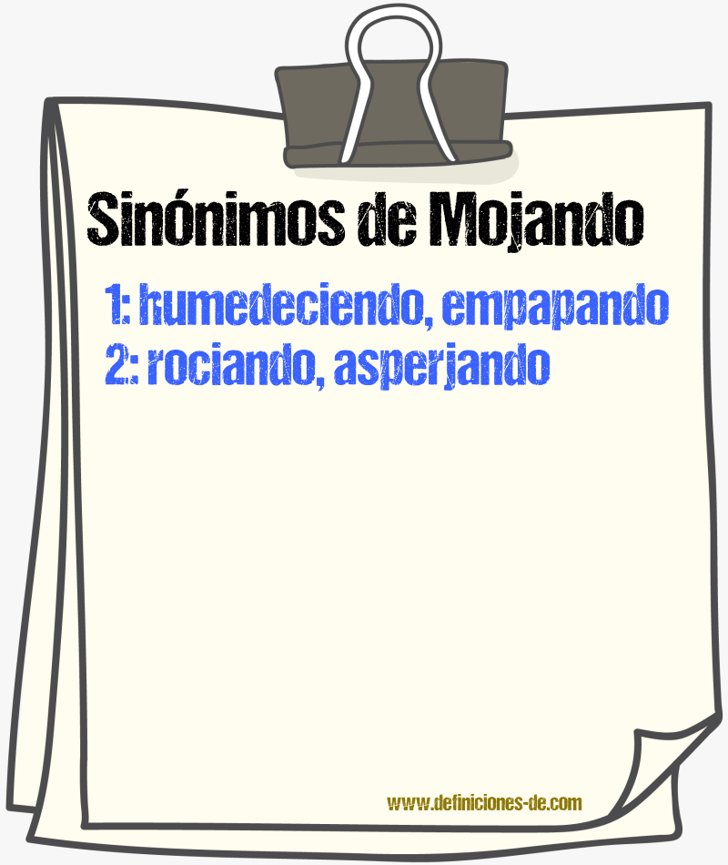 Sinónimos de mojando