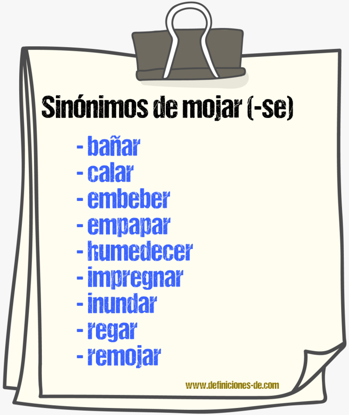 Sinnimos de mojar