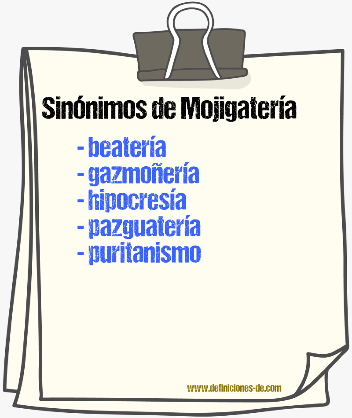 Sinnimos de mojigatera