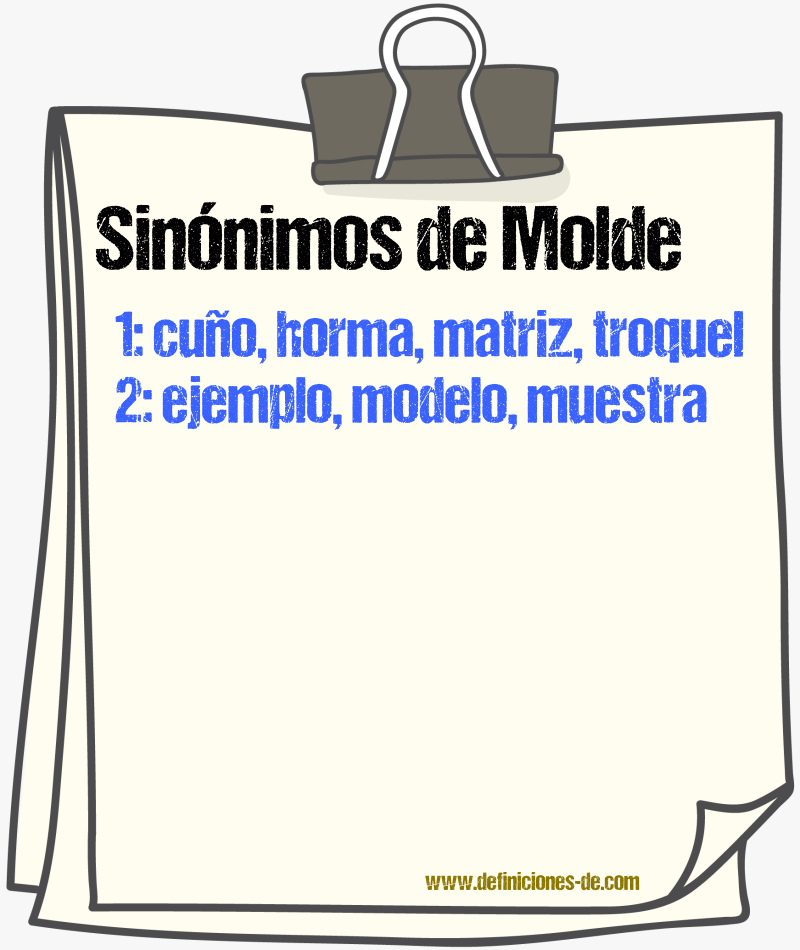 Sinnimos de molde