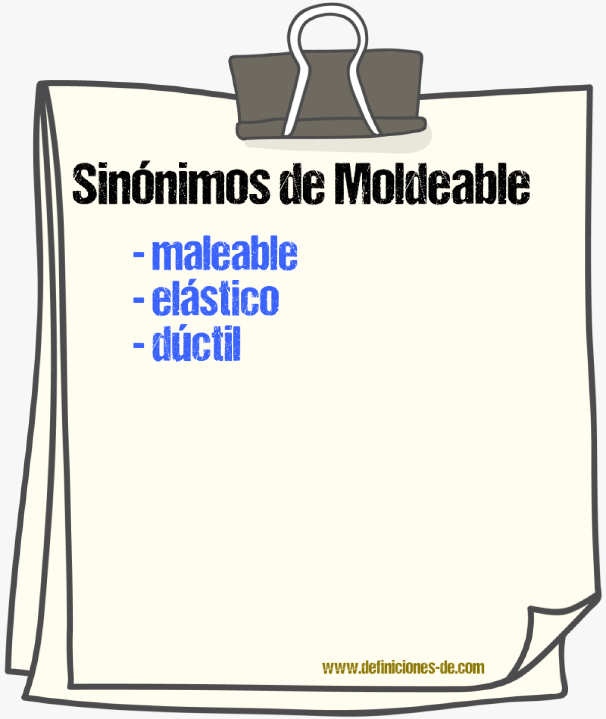 Sinnimos de moldeable