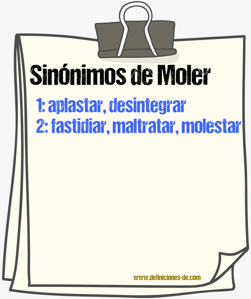 Sinnimos de moler