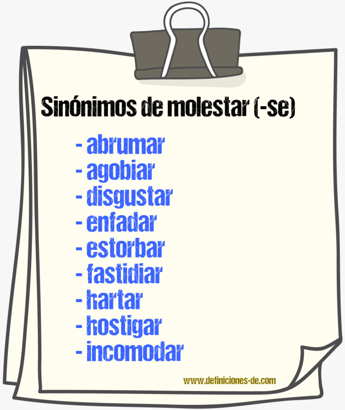 Sinnimos de molestar