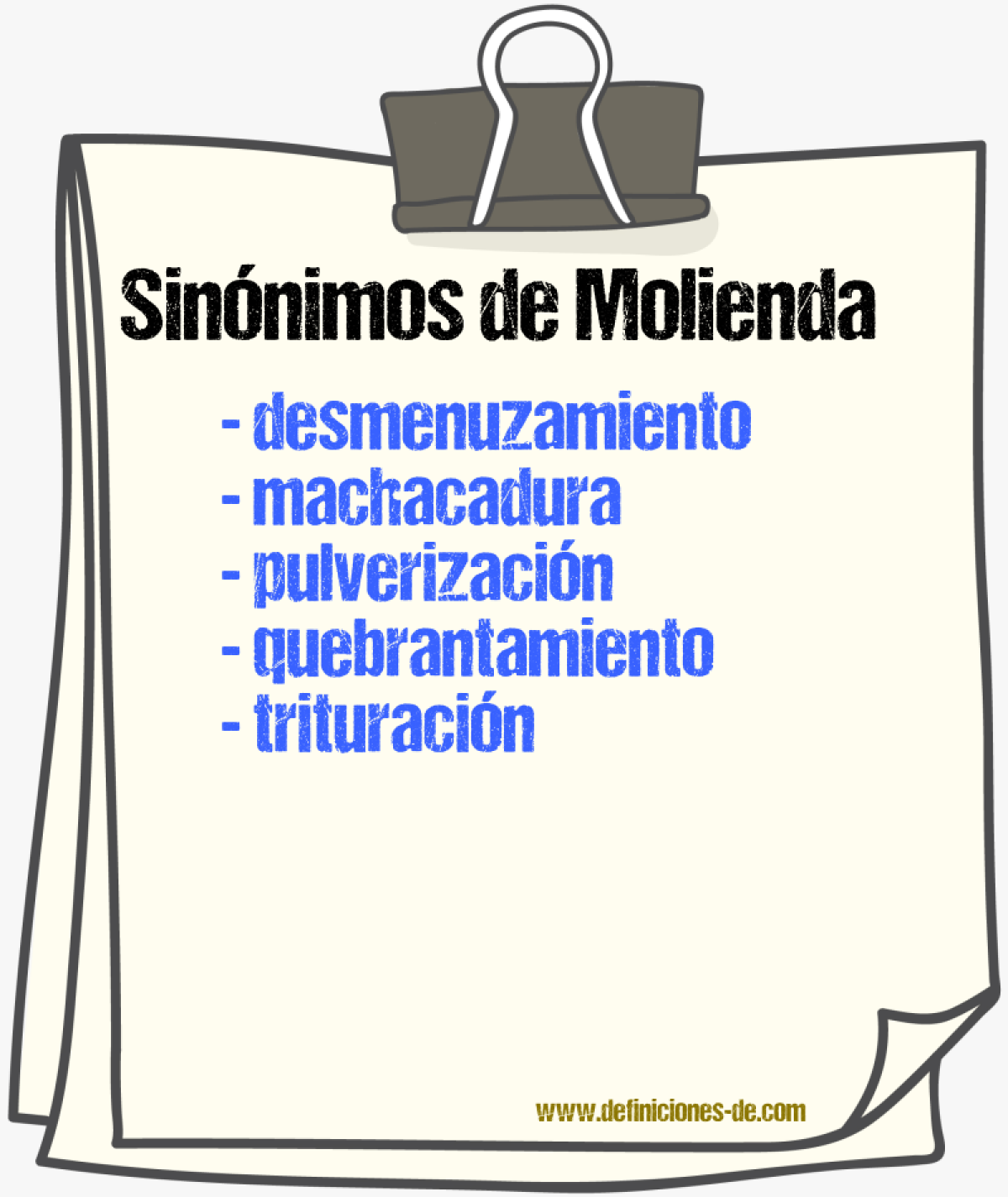 Sinnimos de molienda