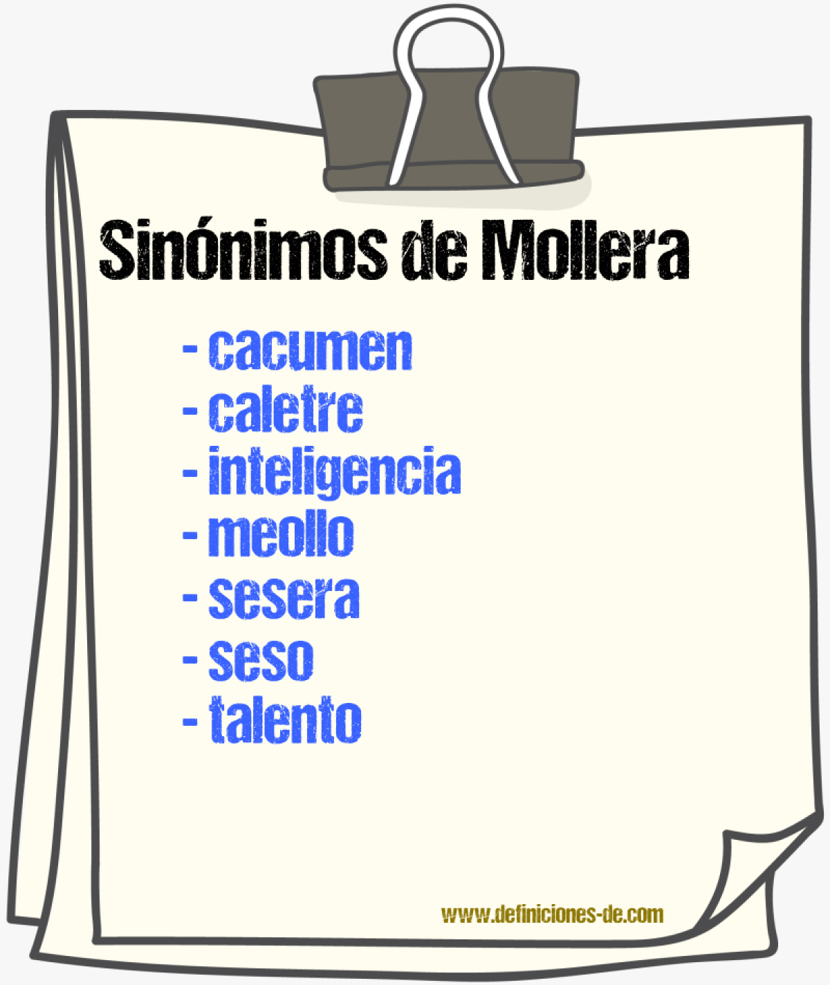 Sinnimos de mollera