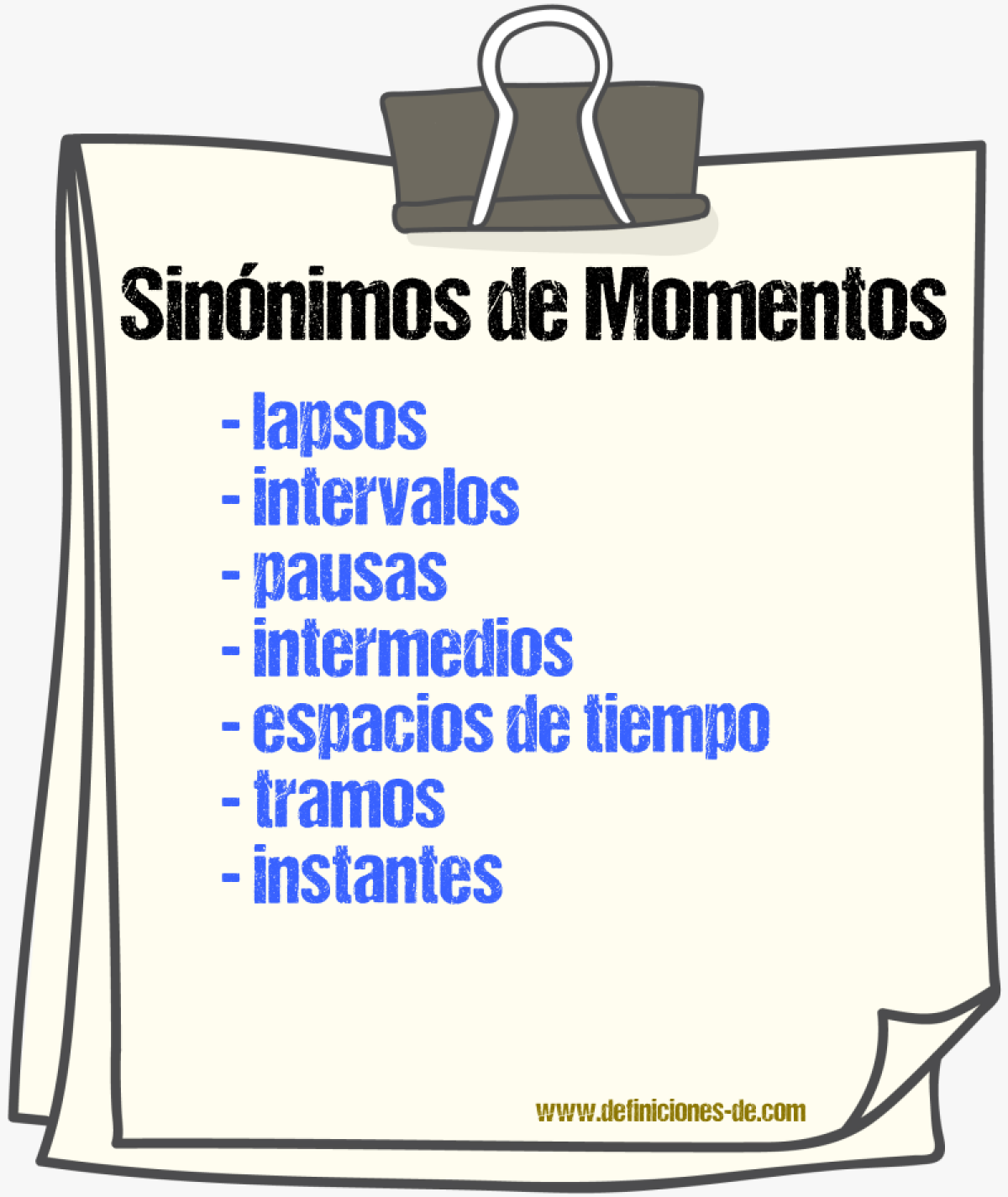 Sinónimos de momentos