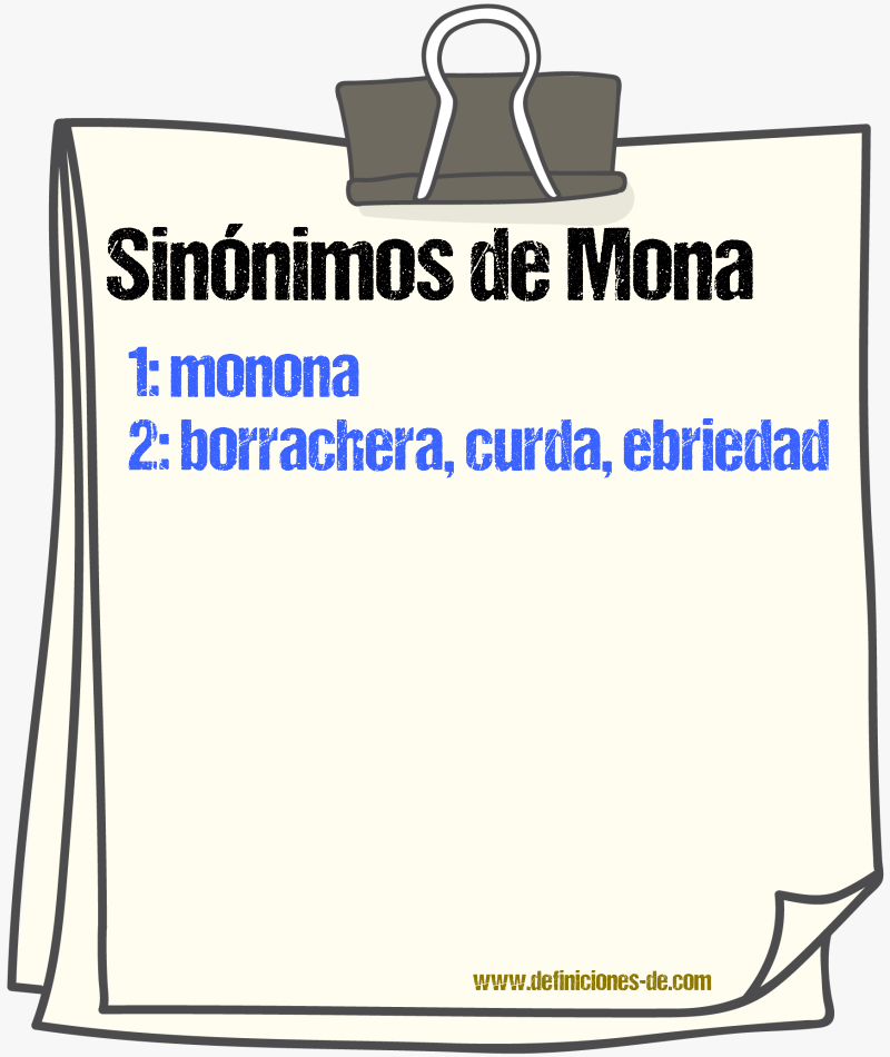 Sinnimos de mona