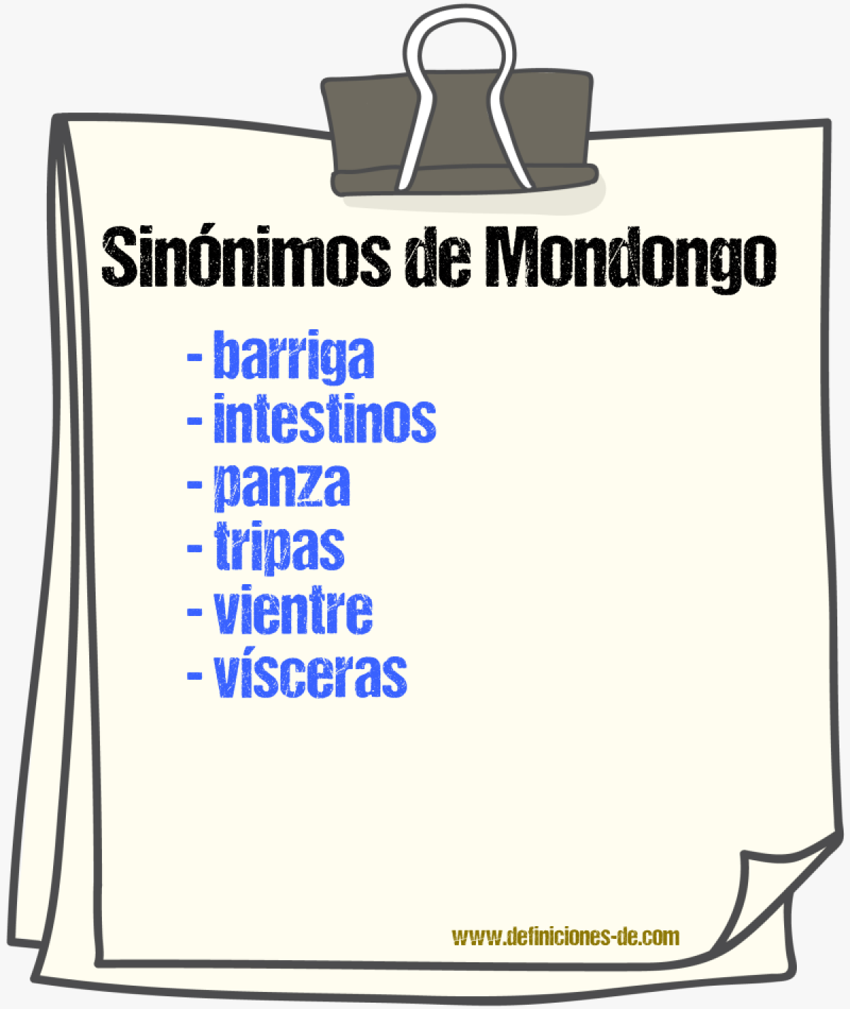 Sinnimos de mondongo