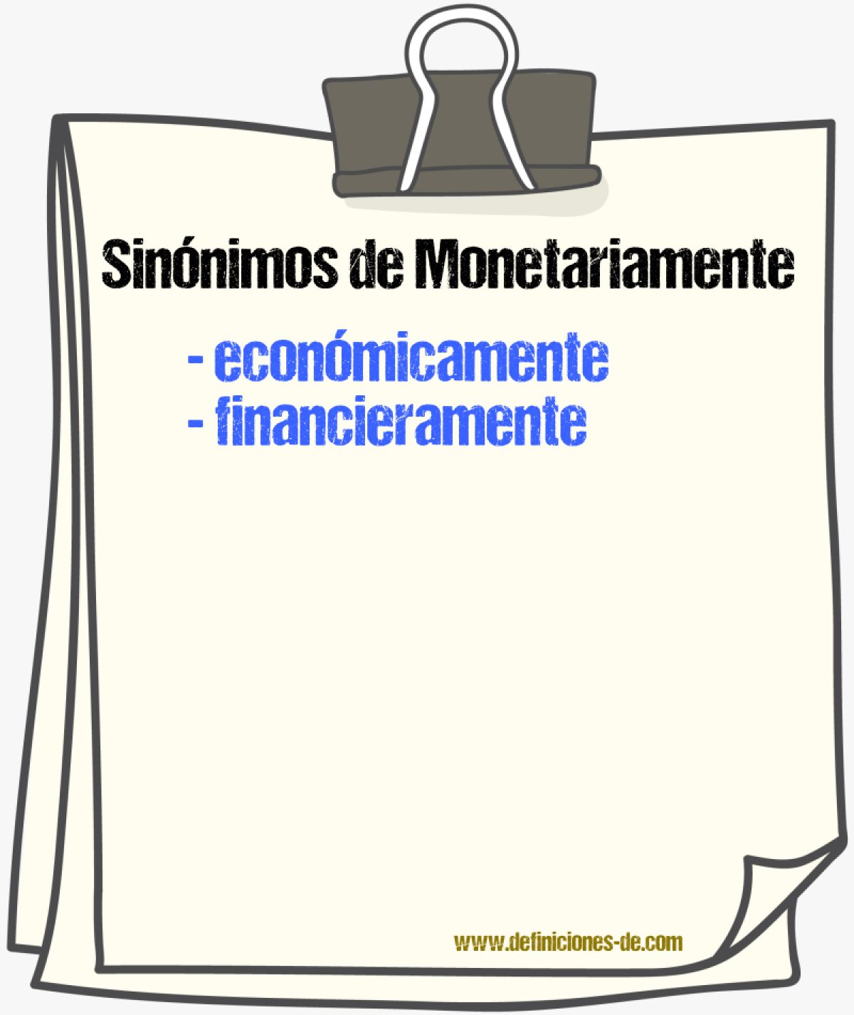 Sinnimos de monetariamente