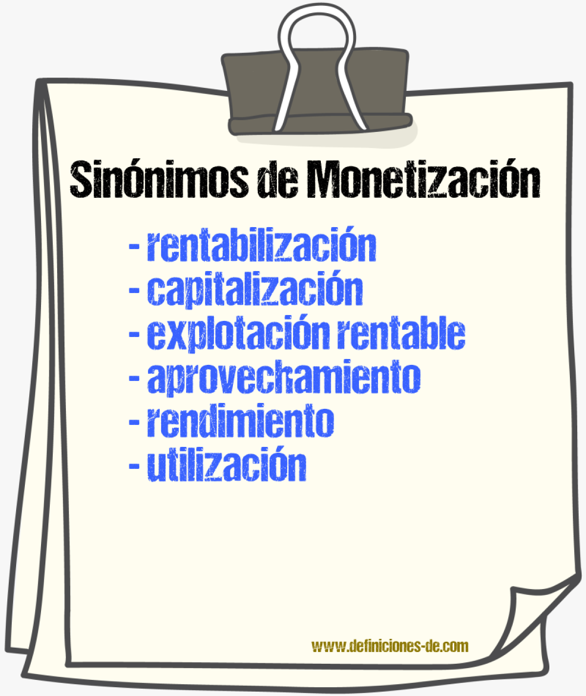 Sinónimos de monetización