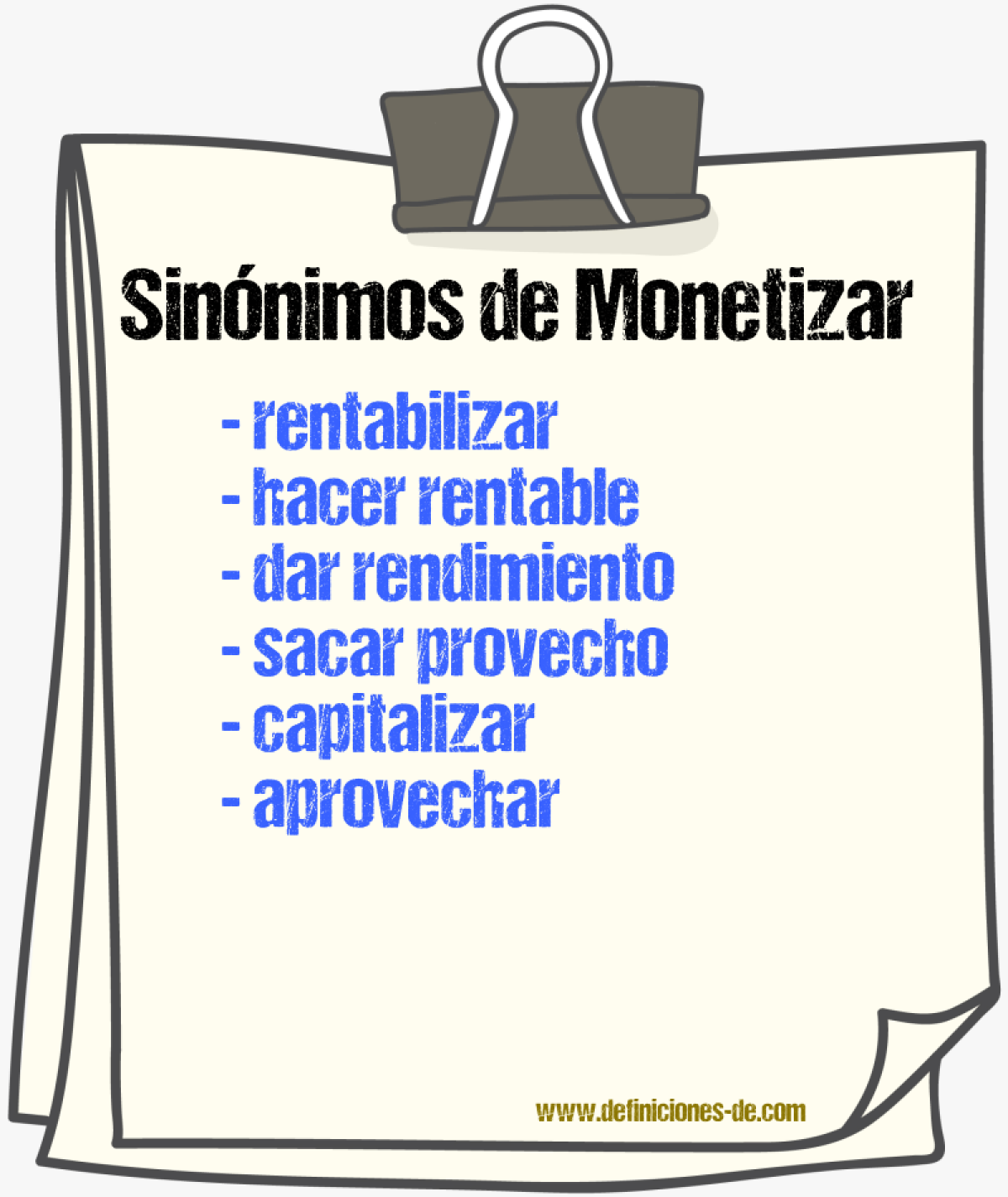 Sinónimos de monetizar