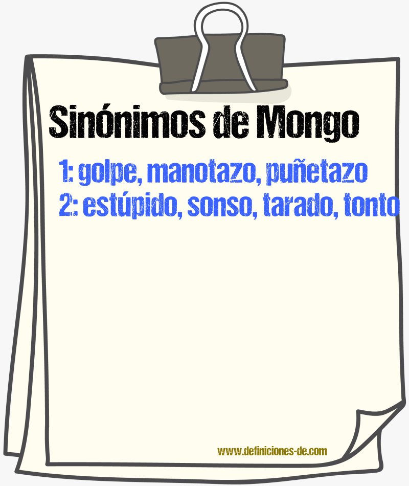 Sinnimos de mongo