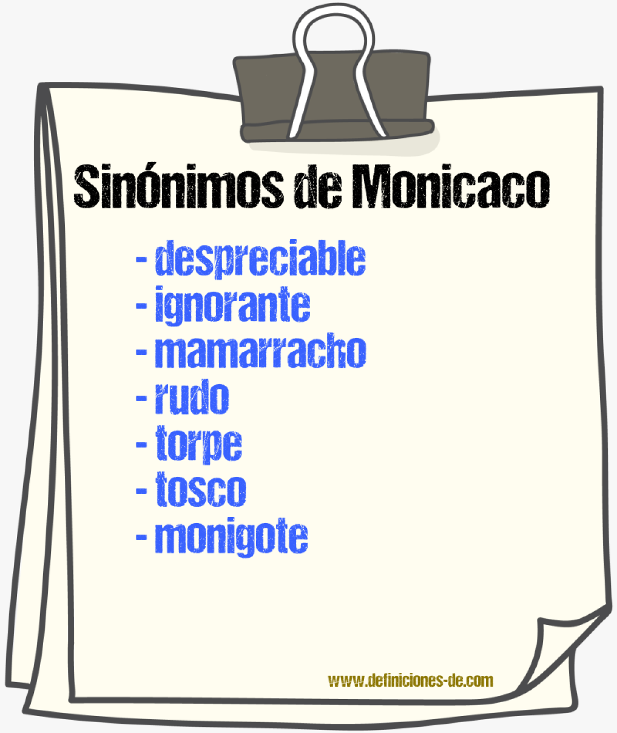 Sinnimos de monicaco