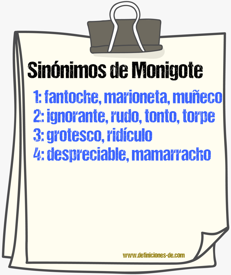 Sinnimos de monigote