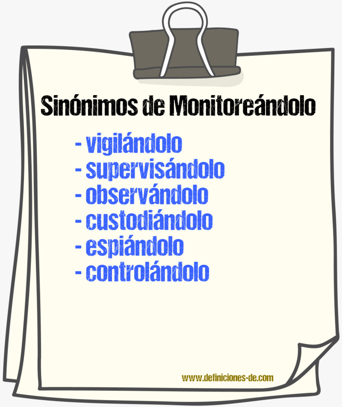 Sinónimos de monitoreándolo