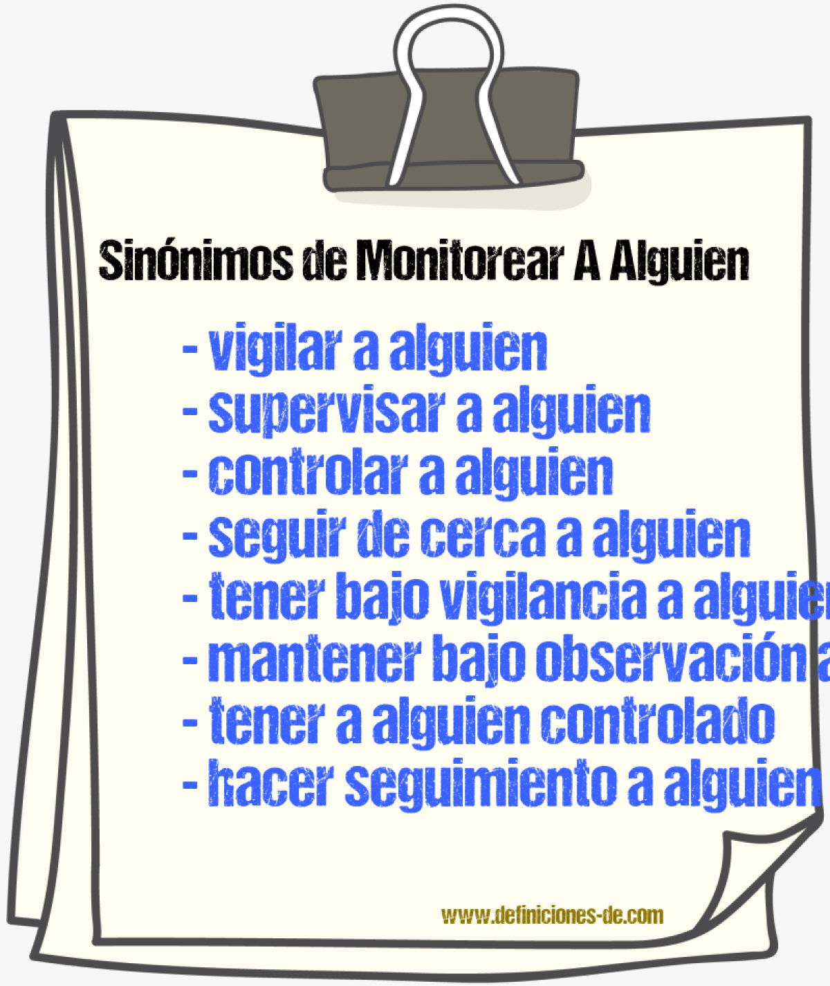 Sinónimos de monitorear a alguien