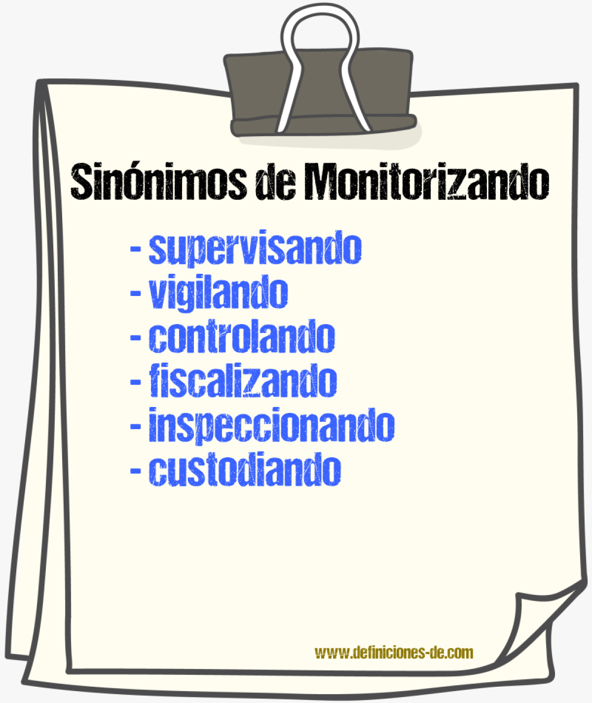 Sinónimos de monitorizando