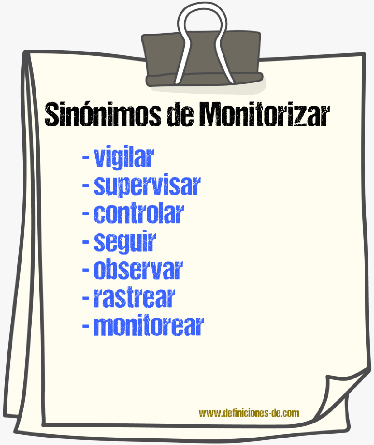 Sinónimos de monitorizar