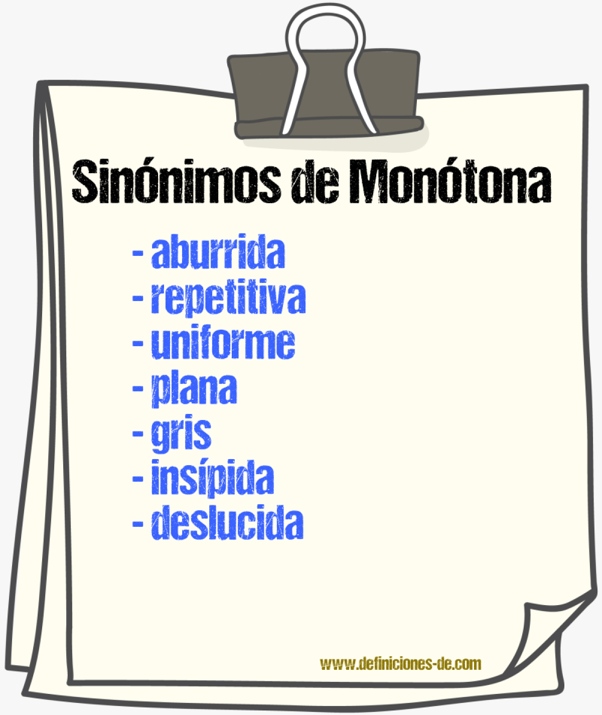 Sinónimos de monótona