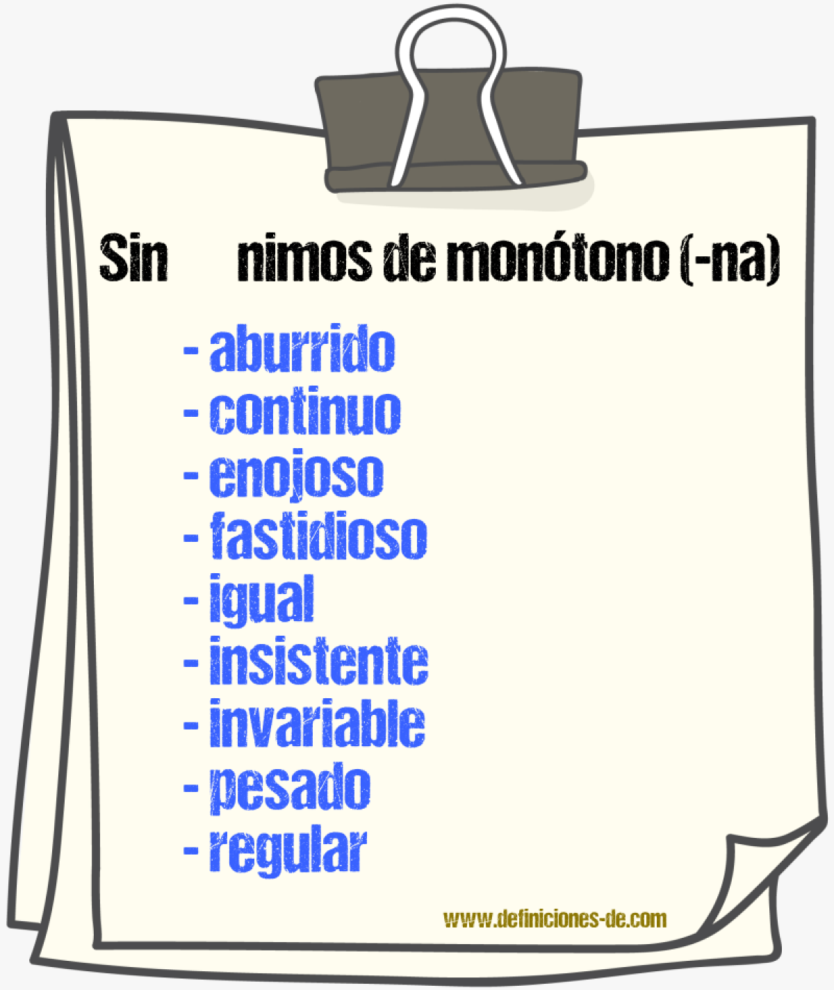 Sinnimos de montono