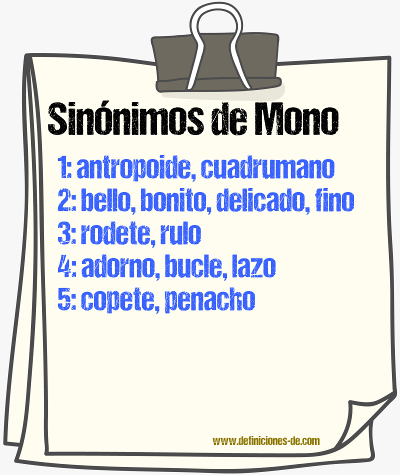 Sinnimos de mono