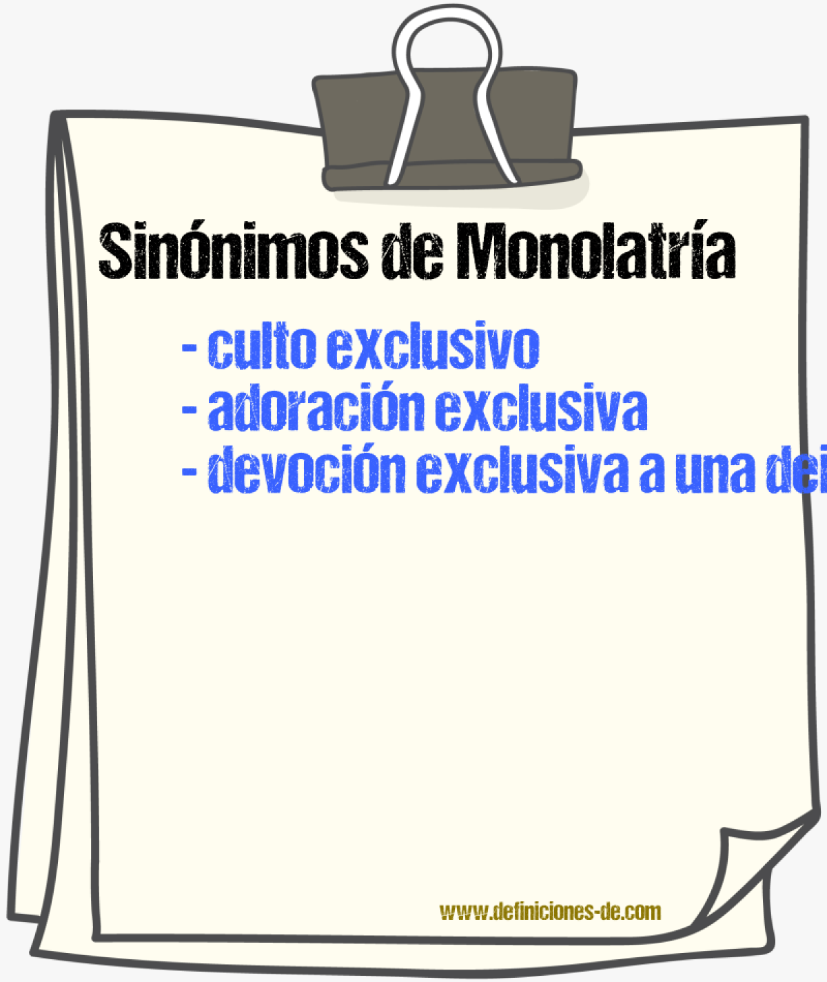 Sinónimos de monolatría
