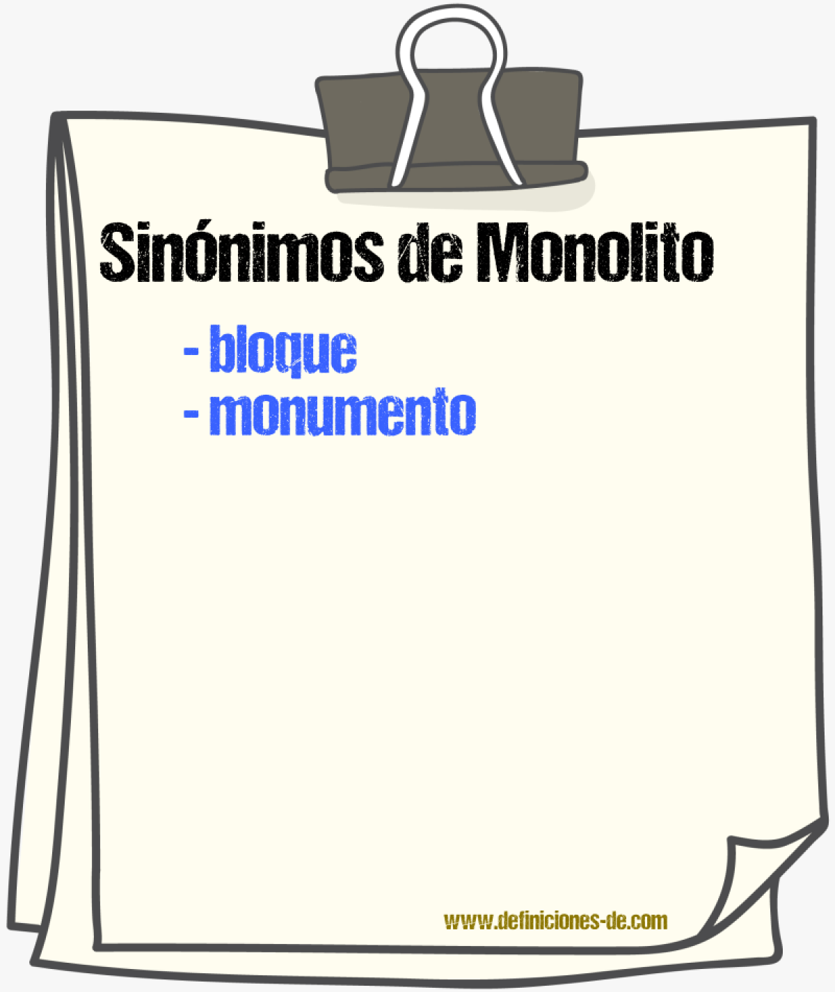 Sinnimos de monolito