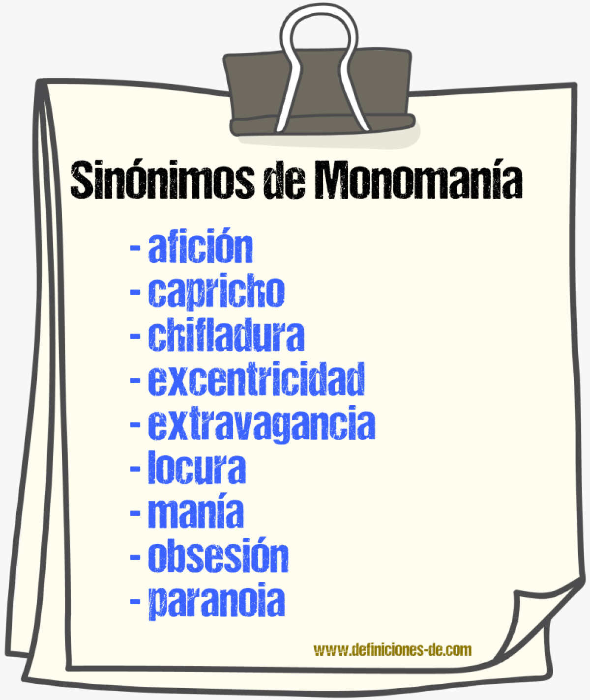 Sinnimos de monomana