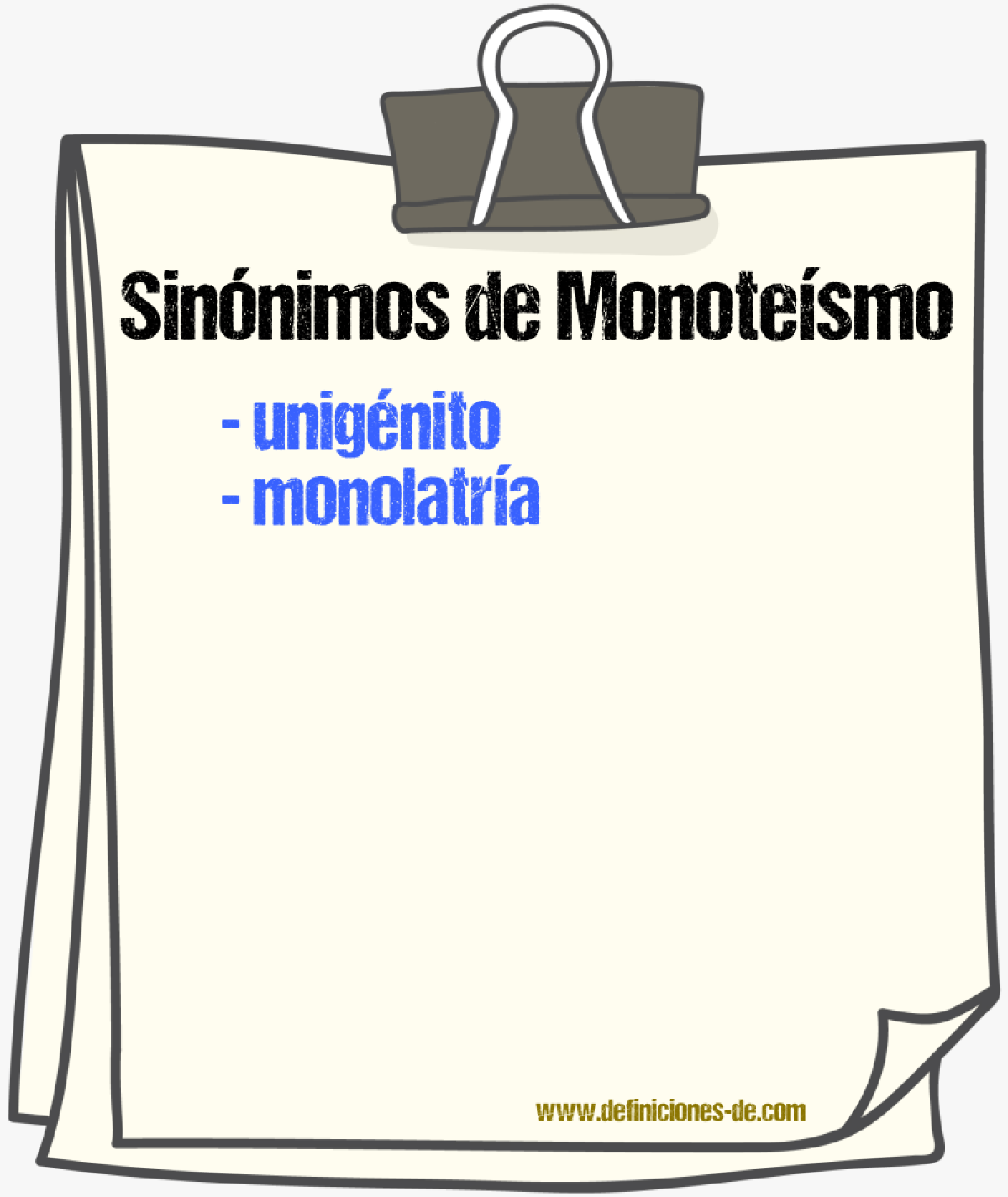 Sinónimos de monoteísmo