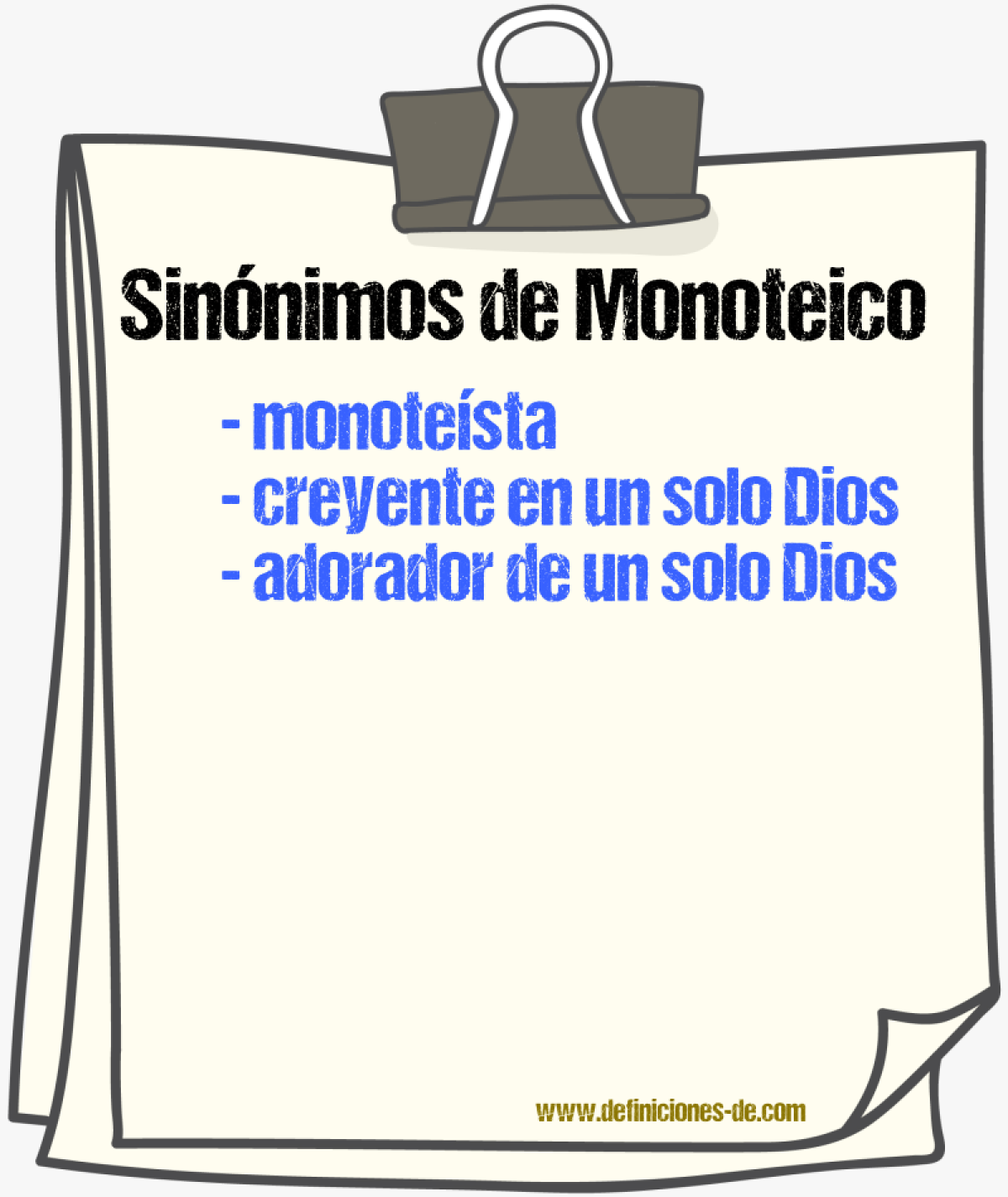 Sinónimos de monoteico