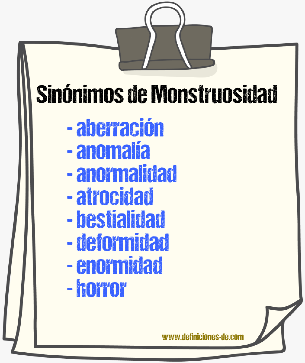 Sinónimos de monstruosidad